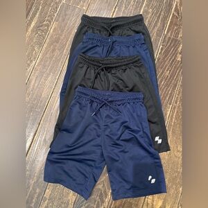 Boys Black and Navy Athletic Basketball Shorts Set. Size 7/8
